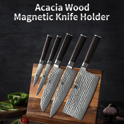 Acacia Magnetic Wood Knife Holder